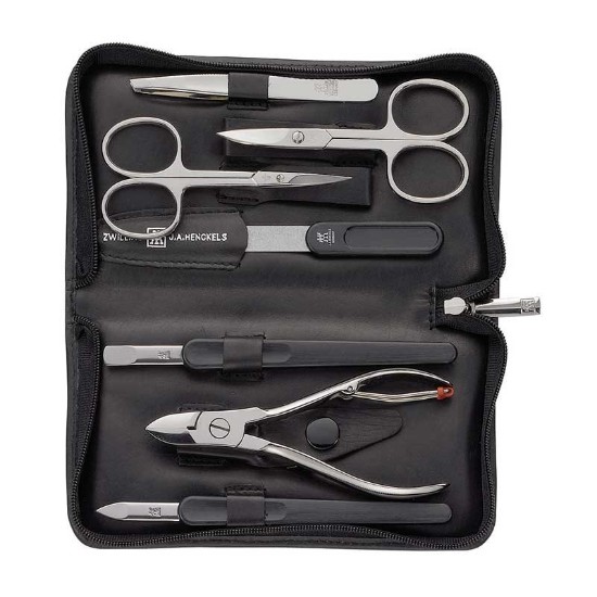 Set 7 piese otel nichelat, portofel piele neagra - Zwilling TWIN Classic