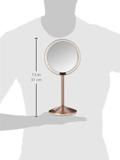 Oglinda cosmetica cu senzor 11,5 cm, Rose Gold - simplehuman