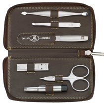 Set 6 piese inox satinat suport portofel piele maro - Zwilling Twinox