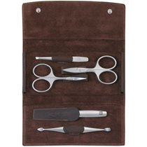 Set 5 piese inox satinat, etui piele maro - Zwilling TWINOX