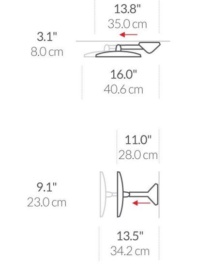 Oglinda cosmetica cu senzor de perete, 23 cm - simplehuman