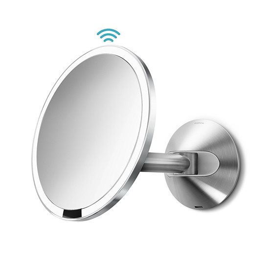Oglinda cosmetica cu senzor de perete, 23 cm, Argintiu - simplehuman