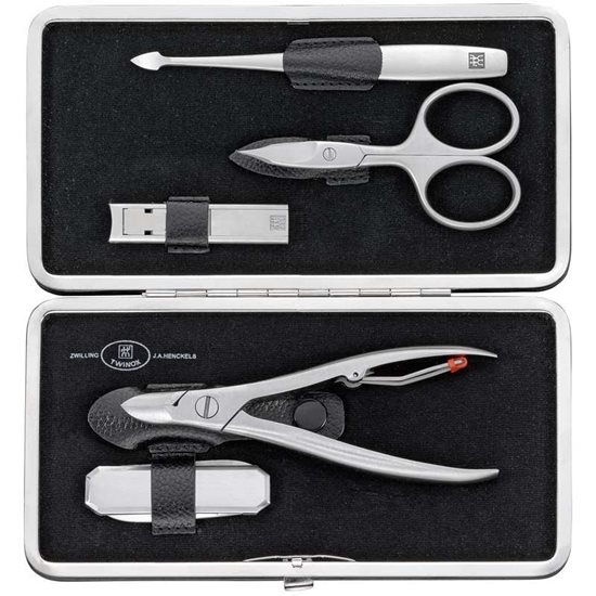 Set 5 piese inox satinat, etui piele neagra - Zwilling TWINOX 