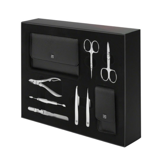 Set 10 piese cu suporturi piele neagra - Zwilling Classic Inox