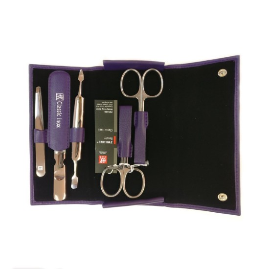 Set manichiura 5 piese inox, etui piele - Zwilling Classic Inox