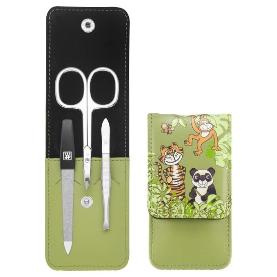 Set 3 piese copii, etui piele sintetica, verde - Zwilling Elemental