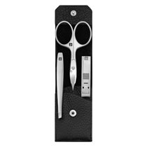 Set 3 piese inox satinat, toc piele neagra - Zwilling TWINOX