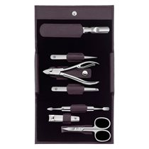 Set 7 piese manichiura, portofel piele mov - Zwilling Classic Inox