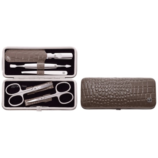 Set 5 piese inox, etui piele, maro - Zwilling Classic Inox