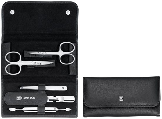 Set 5 piese inox, etui piele neagra - Zwilling Classic Inox