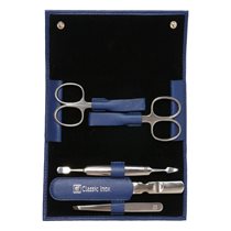 Set manichiura 5 piese, portofel piele, cu capsa, Albastru - Zwilling Classic Inox