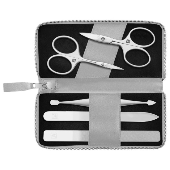 Set 5 piese, inox, etui piele vegana mar, Gri - Zwilling PREMIUM