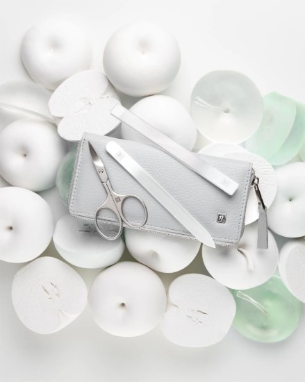 Set 5 piese, inox, etui piele vegana mar, Gri - Zwilling PREMIUM