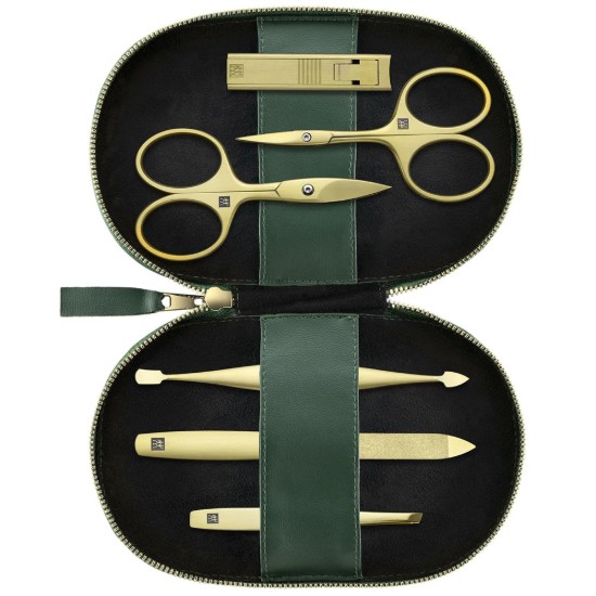 Set 6 piese, inox, etui piele vegana mar, Verde - Zwilling PREMIUM